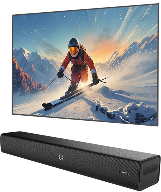 Kleine 60 cm 2.1ch Bluetooth Soundbar met Subwoofer voor TV en PC - Inclusief HDMI-Kabel