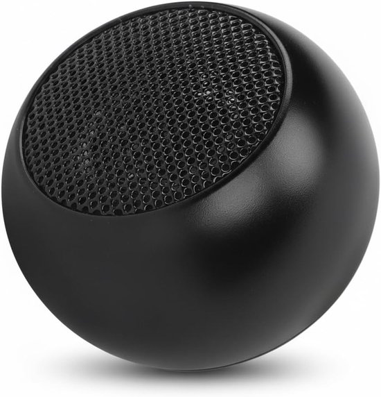 Kleine draadloze Bluetooth luidspreker van metaal, krachtige bas, 360 graden surround geluid, draagbaar voor wandelen, fietsen en thuis (zwart)