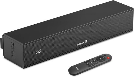 Kleine Soundbar - Tv Luidspreker - Film Geluid Verbeteren - 6 Niveaus Spraakhelderheid - 38 cm Breed - Zwart