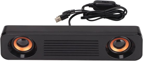 Kleine USB Soundbar - Computer Luidspreker - Muziek Luisteren - 360 Graden Geluid - Mini Formaat - Zwart