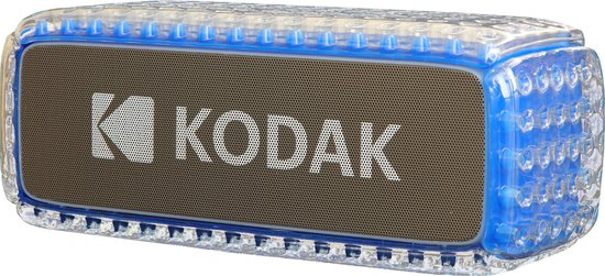 Kodak Bluetooth Speaker – Waterdicht IPX6, Krachtig 8W geluid, RGB-verlichting, 5 uur batterijduur, Bluetooth V5.0 verbinding – Blauw van Merkloos