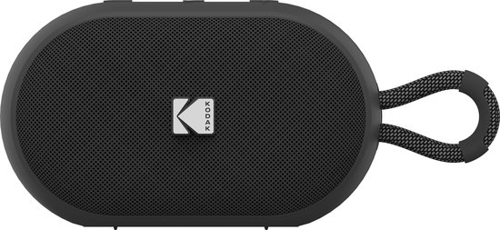 Kodak Draagbare draadloze luidspreker PWS-2284 - Waterdicht (IPX7), Bluetooth, 6 W RMS, TWS-stereo, 1500 mAh-batterij, 10-12 uur batterijduur, handsfree-functie, siliconen draagriem, Type-C-kabel meegeleverd - Zwart van Merkloos