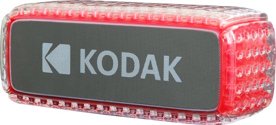 Kodak Enceinte Bluetooth - Étanche IPX6, Son Puissant 8W, Éclairage RGB, Autonomie 5h, Connexion Bluetooth V5.0 - Rouge van Kodak