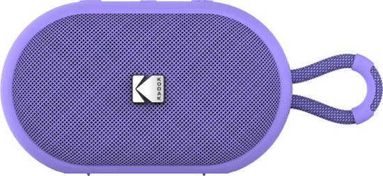 Kodak Enceinte Portable Sans Fil PWS-2284 - Étanche IPX7, Bluetooth, 6W RMS, TWS Stéréo, Batterie 1500mAh, Autonomie 10-12h, Fonction Mains Libres, Sangle Silicone, Câble Type-C Inclus - Violet van Kodak