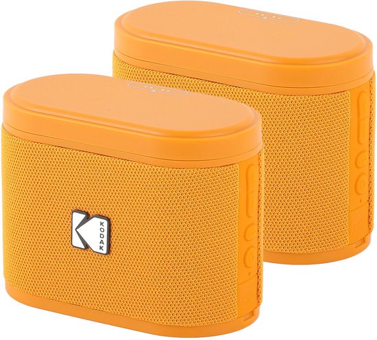 Kodak SoundBrix Bluetooth Speaker – Draadloze Muziek Box –5W RMS - 2pcs – Oranje van Merkloos