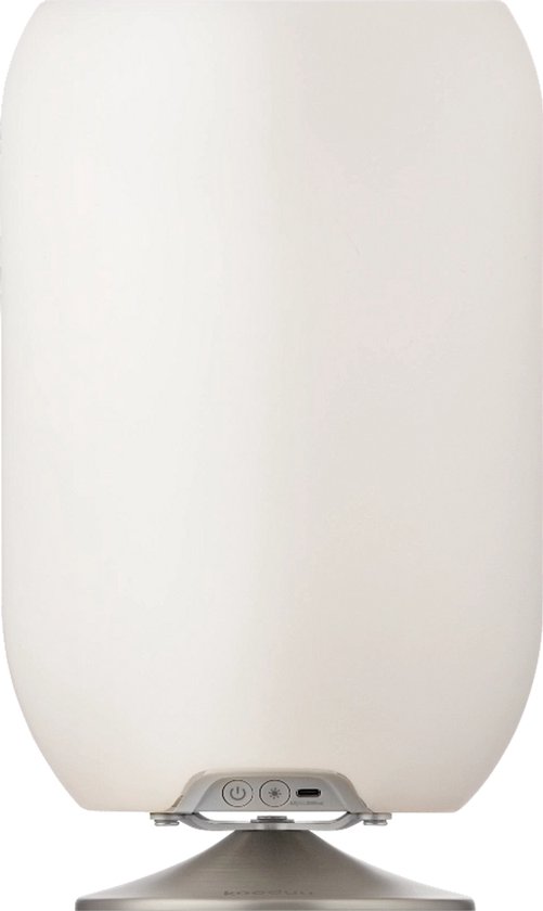 Kooduu Atmos - Wijnkoeler - Bluetooth Speaker - LED Lamp - Zilverkleurig - 35 cm - Dimbaar - Tafellamp - Oplaadbaar - Party Speaker - Speakerlamp van Merkloos