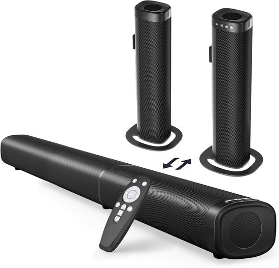 Krachtige 100W Soundbar met Afneembare Speakers en Bluetooth voor Smart TV