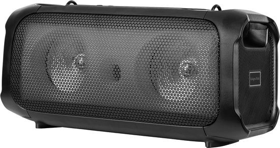 Krüger & Matz Draadloze Draagbare Bluetooth DJ Party Speaker - RGB Verlichting - Inclusief Draadloze Microfoon - Geluidseffecten - Koppelbaar - Boombox - 30W - Zwart van Krüger