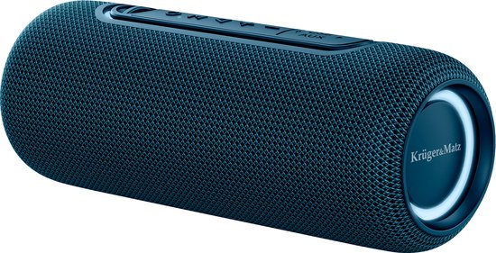 Krüger & Matz Street Draadloze Draagbare Bluetooth 5.0 Speaker - Waterdicht IPX5 - RGB Verlichting - TWS Functie - 20W - Blauw van Krüger
