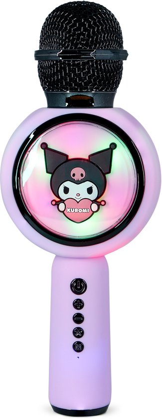 Kuromi - draadloze karaoke microfoon voor kinderen - oplichtend LED display - speaker - stemvervorming