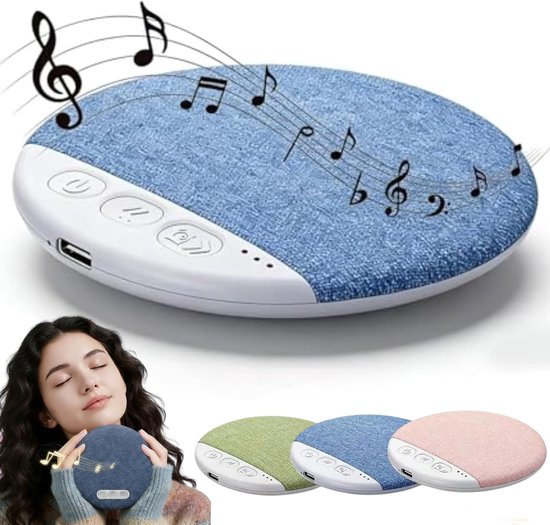 Kussen Luidspreker voor Slapen - Bluetooth Onderkussen Speaker met Witte Ruis & Timer - Plat Design met Stereobas - Private Slaap Luidspreker voor Volwassenen & Kinderen - Blauw - 1 Stuk van Merkloos