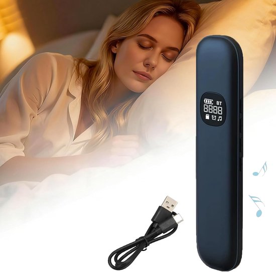 Kussenluidspreker met beengeleiding – Bluetooth-luidspreker voor onder het kussen, voor een diepe slaap met witte ruis. Ideaal om 's avonds laat te scrollen zonder uw partner te storen – Ondersteunt TF-functie (Zwart)