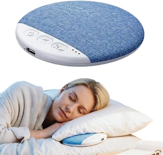 Kussenspeaker, nieuwe draagbare mini-kussenspeaker uit 2026, beengeleidingskussenspeaker met timerfunctie, slaapkussenspeaker, slaaphulpmiddel (blauw). van Merkloos