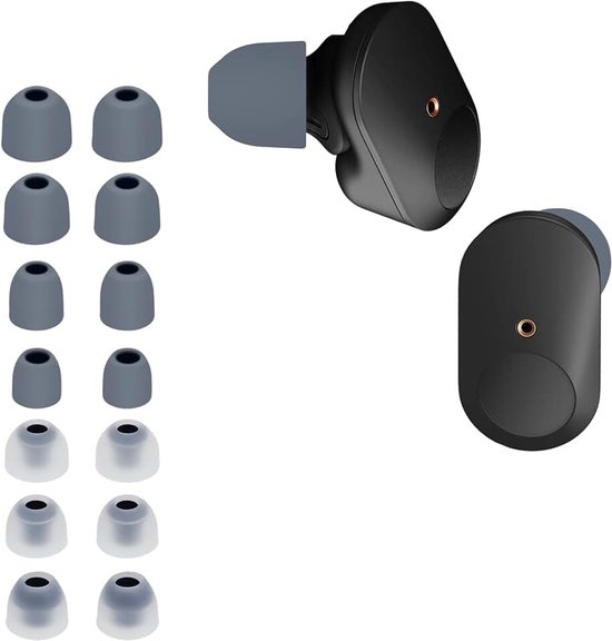 Kwmobile 14x Reserve covers voor oordopjes compatibel met Sony WF-1000XM3 / WF-1000XM4 / WF-1000XM5-4 maten - Silicone dopjes voor in-ear headphones