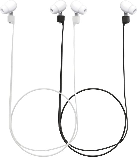 kwmobile 2x magnetisch oordopjes koord - Compatibel met Apple Airpods 1/2 / 3 / Pro 1 / Pro 2-80 cm - Voor draadloze oordoppen tegen verlies
