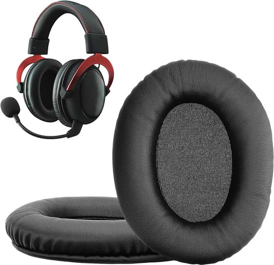 Kwmobile 2x oorkussens compatibel met Kingston HyperX Cloud II 2 / Cloud III 3 / III S / 3S oorkussens - Earpads voor koptelefoon - Kunstleer en schuim in zwart