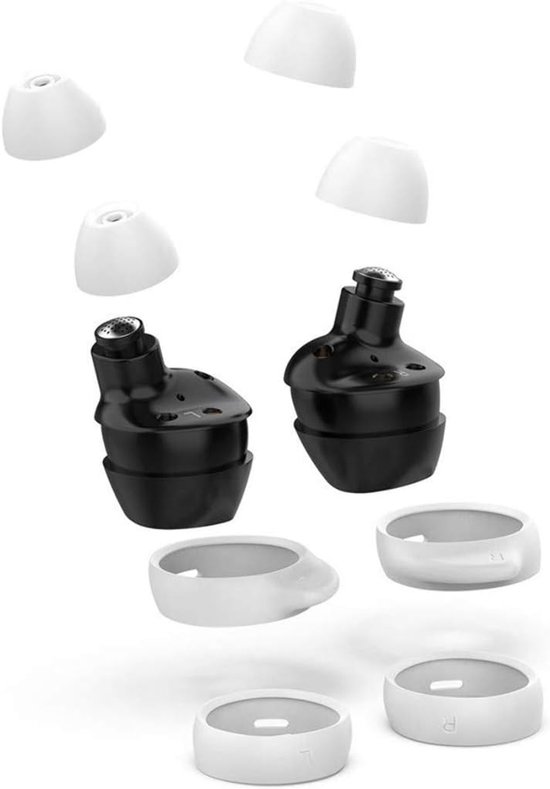kwmobile 4x cover voor in-ear oortjes compatibel met Samsung Galaxy Buds/Buds Plus - Vervangende oordopjes in wit
