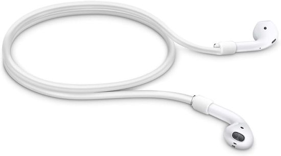 Kwmobile Bevestigingsband compatibel met Apple Airpods 1/2/Pro/3 hoofdtelefoonhouder, band in wit