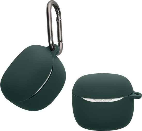 Kwmobile case compatibel met JBL Tune Flex 2 - Cover voor oordopjes case - Zacht silicone - In donkergroen