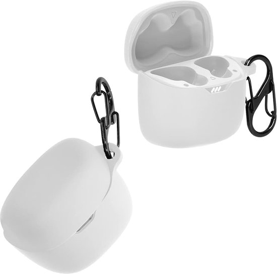 Kwmobile case compatibel met JBL Tune Flex - Cover voor oordopjes case - Zacht silicone - In wit