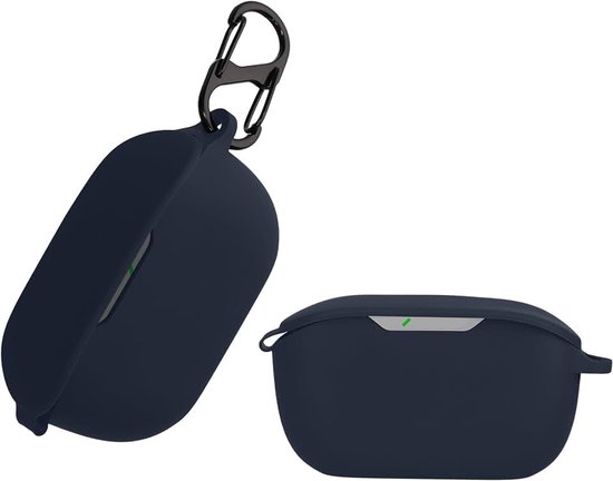 Kwmobile case compatibel met JBL WAVE BUDS - Cover voor oordopjes case - Zacht silicone - In donkerblauw