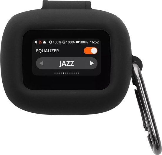kwmobile cover voor oordopjes case - Compatibel met JBL Live Flex 3 / Live Buds 3 / Live Beam 3 - Trendy beschermhoes draadloze oordopjes in zwart