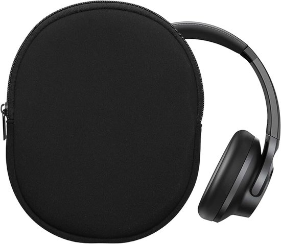 Kwmobile hoes compatibel met Anker Soundcore Q20i - 20 x 16 cm - Beschermhoes voor headset in zwart - Van neopreen