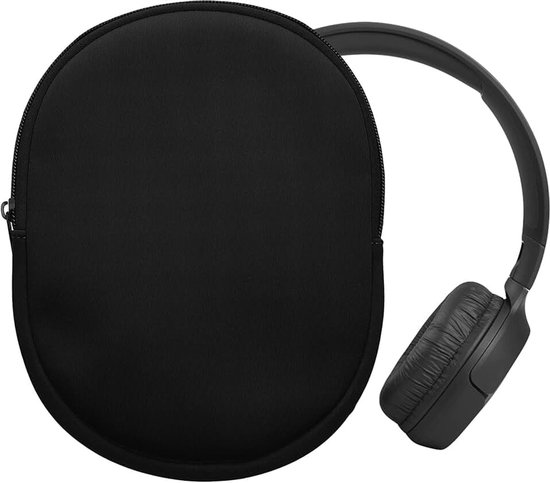 Kwmobile hoes compatibel met JBL Tune 600 / 500BT / 510BT / 450-21,5 x 16 cm - Beschermhoes voor headset in zwart - Van neopreen