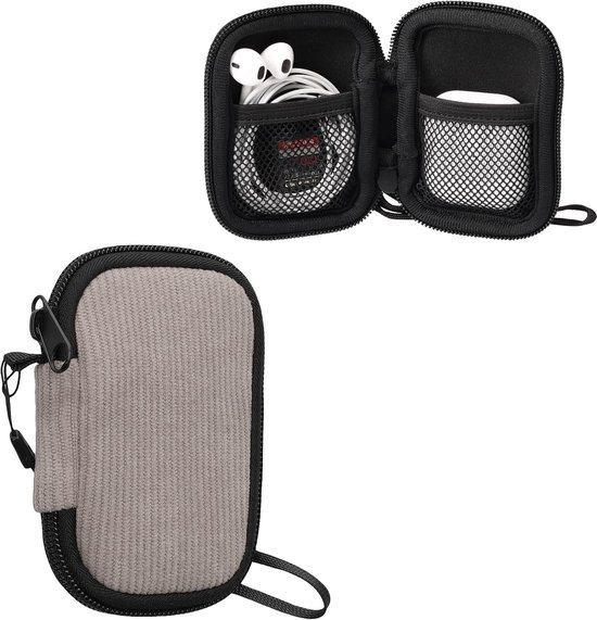 kwmobile In-Ear Oordopjes Etui compatibel met in-ear Headphones Hoes – Cord Cover Case – 6 x 9 cm Afmetingen - grijs