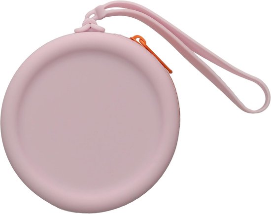 kwmobile siliconen tasje voor draadloze oordopjes in-ear Headphones hoesje - Headset etui 7 x 7 cm - Cover met rits in violet lila