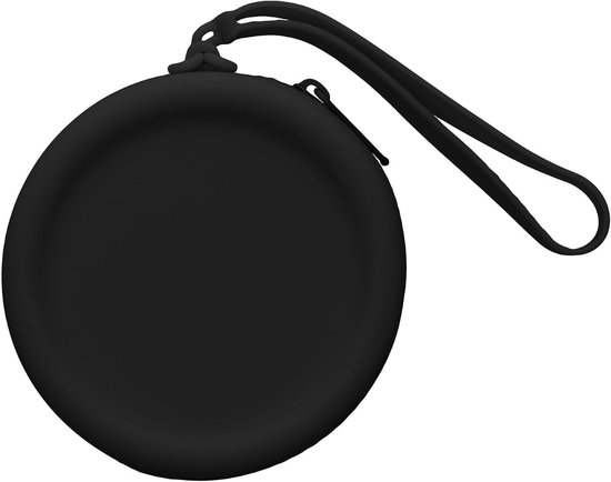 kwmobile siliconen tasje voor draadloze oordopjes in-ear Headphones hoesje - Headset etui 7 x 7 cm - Cover met rits in zwart