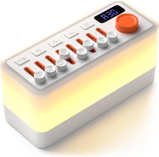 KZQ Slaaphulp witte ruis machine met Bluetooth speaker - 8 geluidseffecten en 11 kleuren nachtlampje - Draagbaar met verstelbare helderheid - Perfect voor yoga meditatie en slaap - Cadeau voor tieners en volwassenen