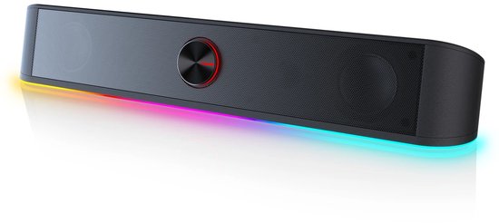 Lamor Soundbar - Soundbars - Soundbars voor tv - Speakers - RGB-verlichting - Plug and Play - 2×4 W - 30cm - Stereo(2.0) - USB