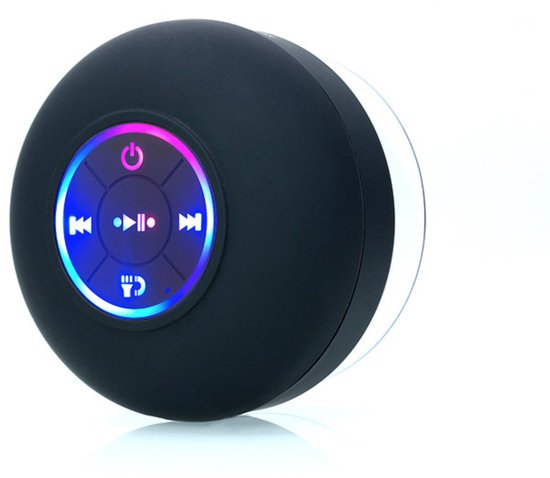 Led Draadloze Bluetooth Speaker Draagbare Waterdichte Zuignap Mini Douche Speaker - Keuken Speaker - LED - verschillende kleuren van Caliber