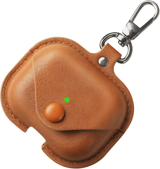Lederen hoes voor hoofdtelefoon Pro 3, bruin hoes met sleutelhanger & cleaner kit, premium lederen cover voor hoofdtelefoon Pro 3, draadloos opladen, bescherming & stijl