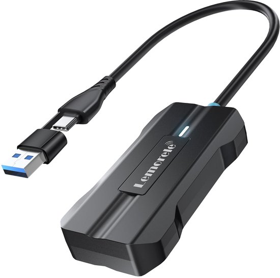 Lemorele P80 - Wireless CarPlay Adapter - 2-in-1 draadloze adapter voor CarPlay & Android Auto - USB-A & USB-C - Compatibel met iOS & Android - Plug & Play van Lemorele