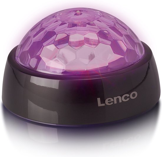 Lenco Aandrukgewicht TTA-180TN - Platenstabilisator met RGB lichteffecten - Platenspeler aandrukgewicht en discobal in één - 250 gram - Titanium