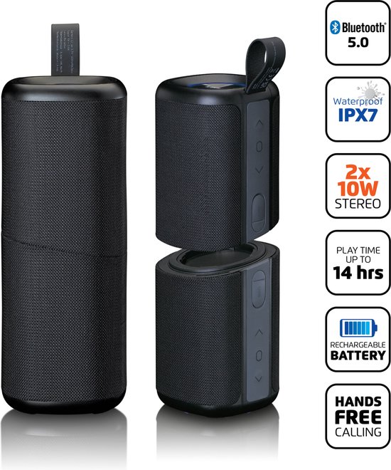 Lenco BTP-400BK - Bluetooth Speaker Draadloos - Waterproof - Zwart van Lenco