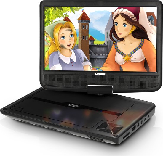 Lenco DVP-901BK - 9" Portable DVD-speler met USB en ophangbeugel - Zwart
