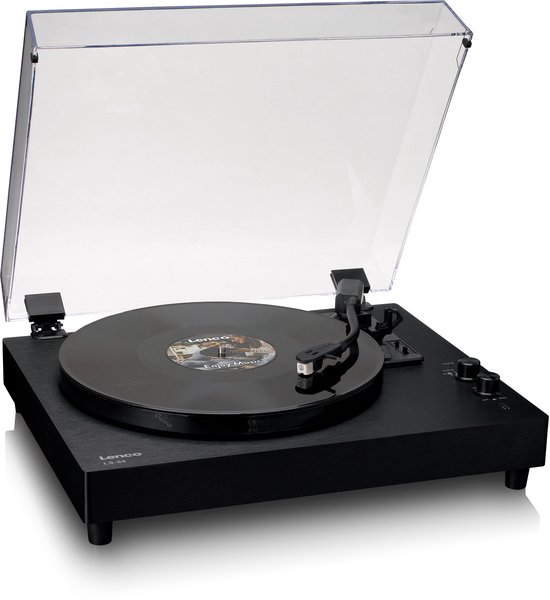 Lenco Platenspeler - Houten Platenspeler met Bluetooth en ingebouwde speakers - LS-60BK - Zwart
