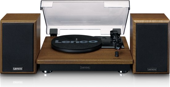 Lenco Platenspeler met Bluetooth - Twee externe Speakers - Auto-stop - LS-100WD - Hout