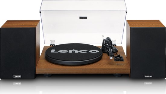 Lenco Platenspeler met Bluetooth - Twee externe Speakers - Ingebouwde Versterker - LS-480WD - Hout