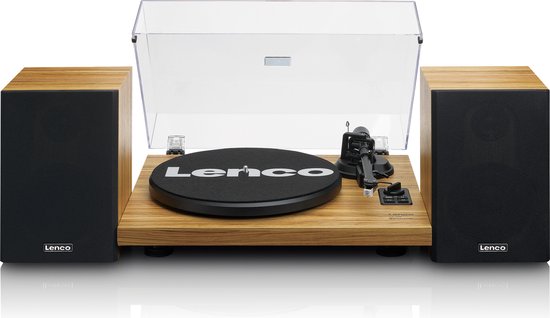 Lenco Platenspeler met Bluetooth - Twee externe Speakers - Ingebouwde Versterker - LS-500OK - Hout