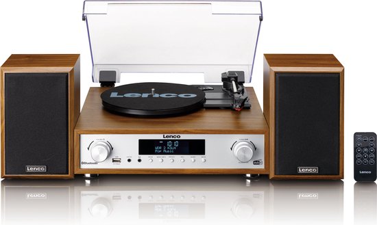 Lenco Platenspeler - Stereoset met DAB en Bluetooth - MC-160WD - Hout
