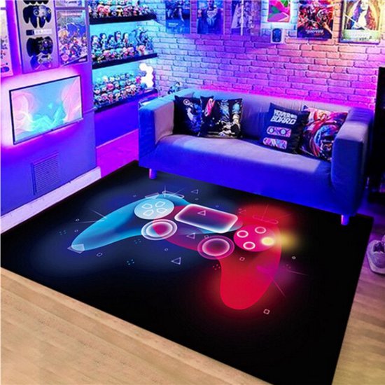 Levabe XL Speel Tapijt - Kinderen - Gaming - Kruipmat - Vloermat - Gameroom - Vloerkleed - Speelkleed - Game kamer - Zacht - Controller Look - 160 x 120 CM van Levabe