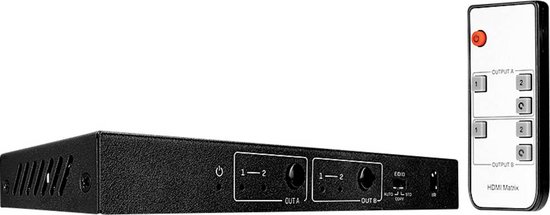 LINDY 2x2 HDMI 18G Matrix Switch 2 + 2 poorten HDMI-Matrix-switch 4096 x 2160 Pixel Zwart van LINDY