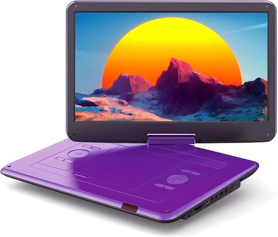 Lìon® Draagbarer Dvd Speler - Draaibaar Scherm - Draagbare Dvd Speler met Scherm - Sering - 42cm x 30cm 12cm
