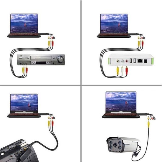 LISM-Audio-opnamebox, USB 2.0 audio/video-converter, analoog naar digitaal VHS, Geschikt voor Windows 10/8/7/VHS.
