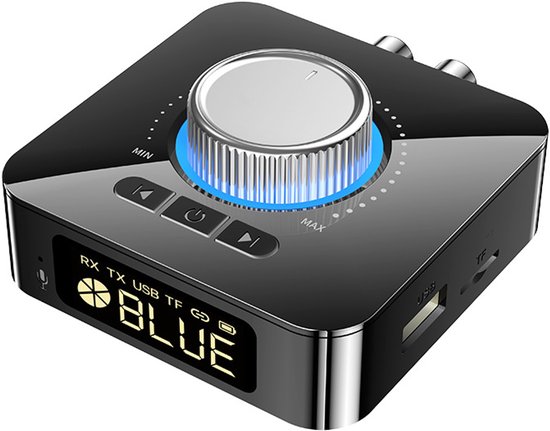 longziming -Bluetooth ontvanger/zender Bluetooth Transmitter - Bluetooth Receiver – 2-in-1 functionaliteit – HD LED-scherm – Handsfree bellen – Lange batterijduur van Merkloos