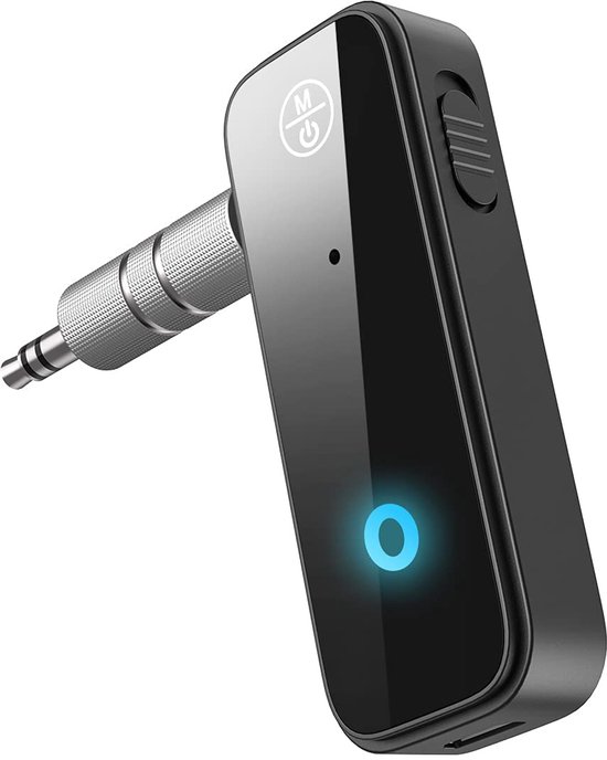 longziming-Bluetooth Receiver - Bluetooth Transmitter - Bluetooth Adapter - 1 stuk - Bluetooth 5.3 - 3,5mm aux - 10m bereik - Ingebouwde microfoon - Oplaadbaar - Zender & ontvanger - Voor auto, speaker, koptelefoon en TV van Merkloos